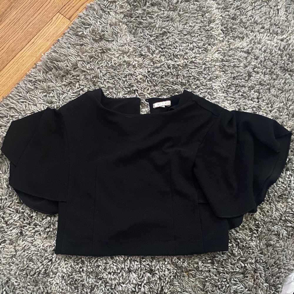 Black Crop Blouse